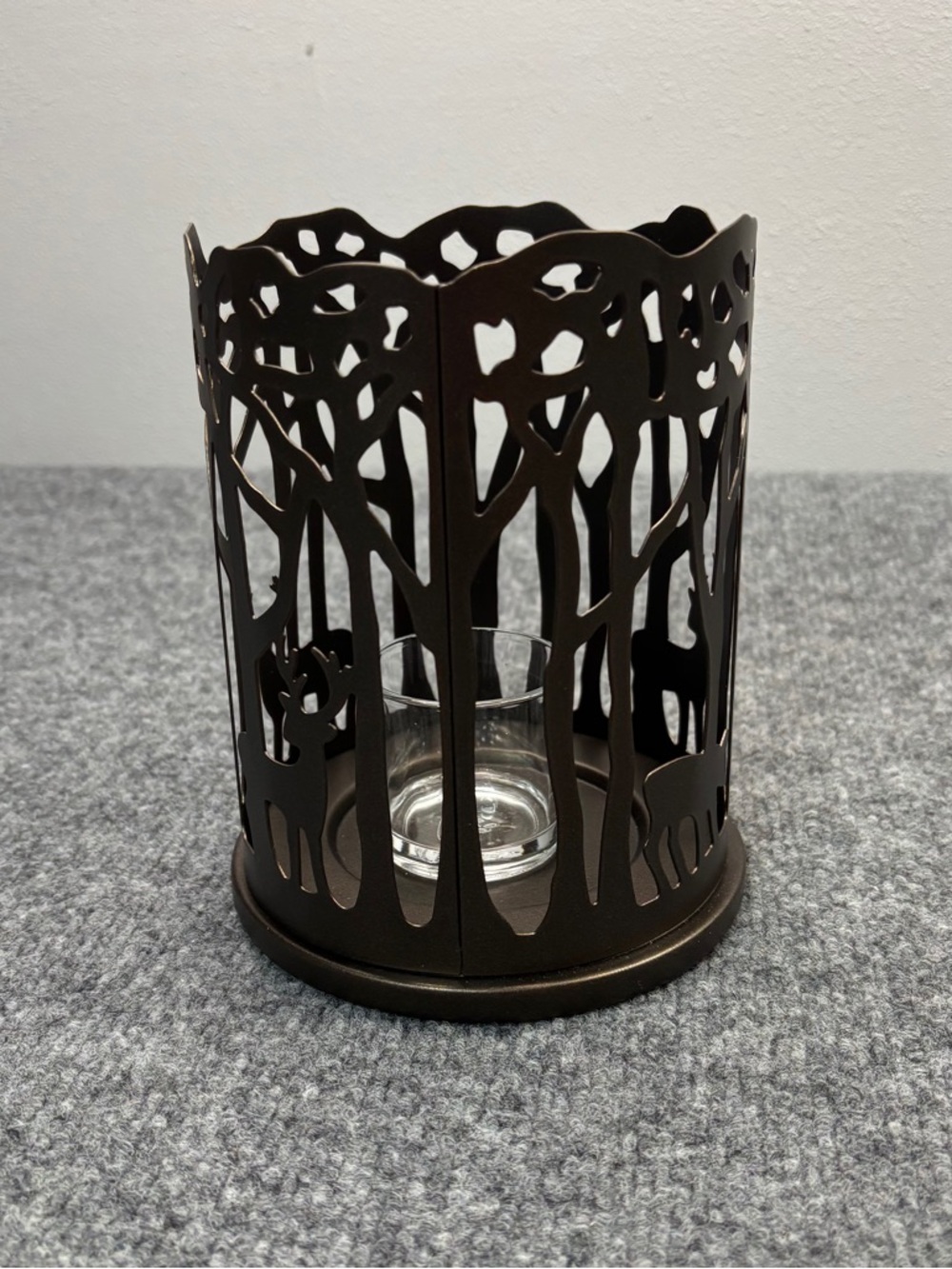 PartyLite Woodland Light Candle Sleeve P91215 Metal Holder Rustic Deer Retired - Picture 4 of 14